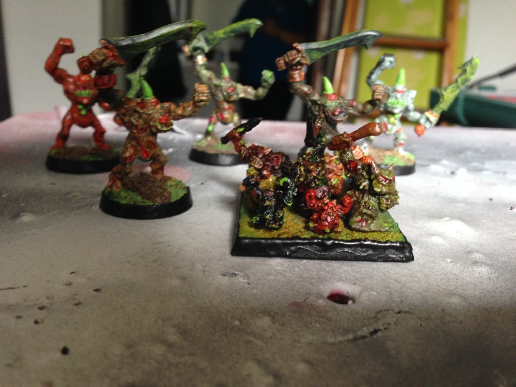 Nurgle plaguebearers og nurglings