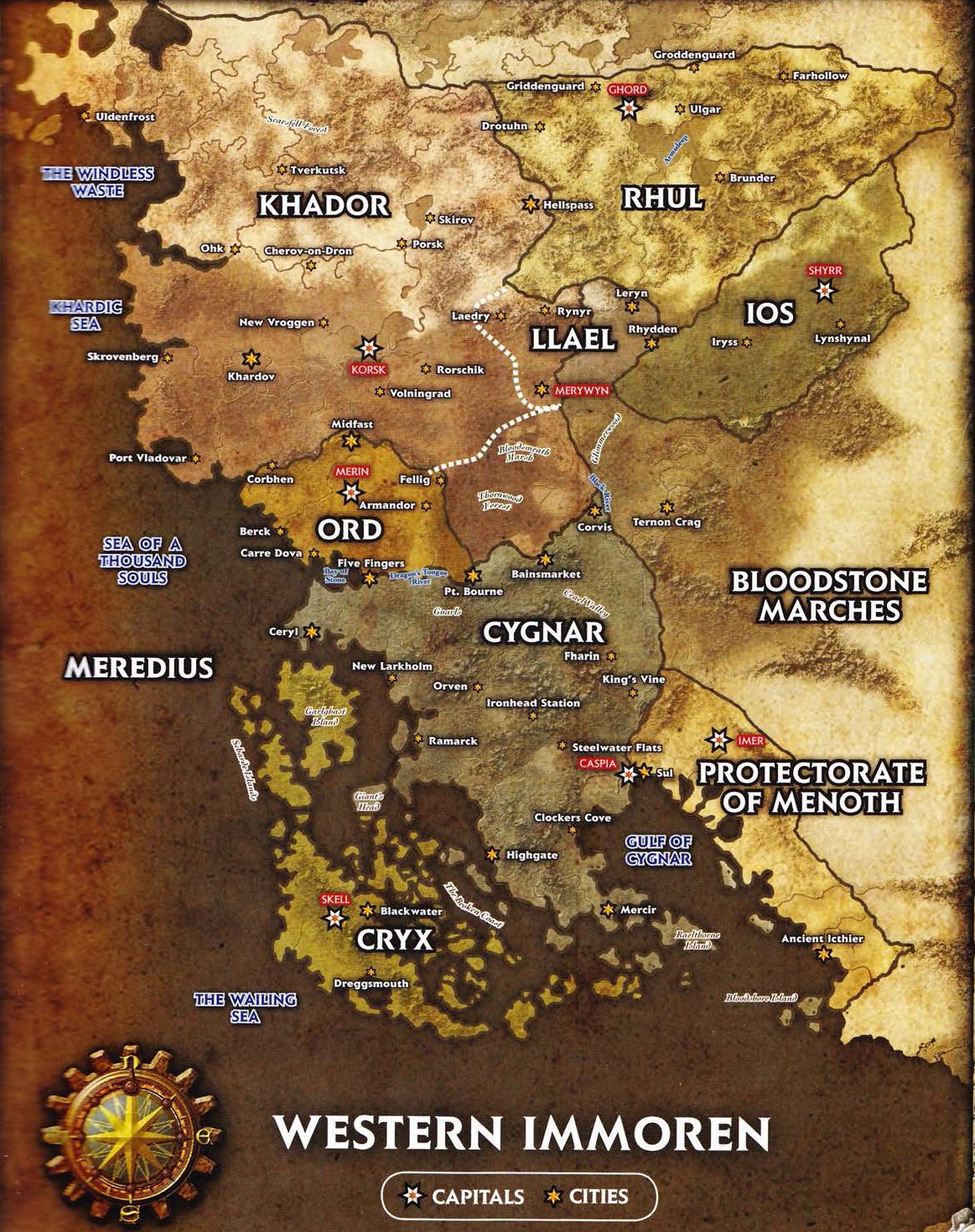 Kort over det vestlige Immoren (Iron Kingdoms verdenen)