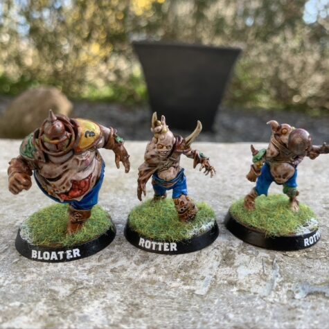 Bloater og rotter x2, Pradeshynya Postules, Nurgle Rotters [Blood Bowl]