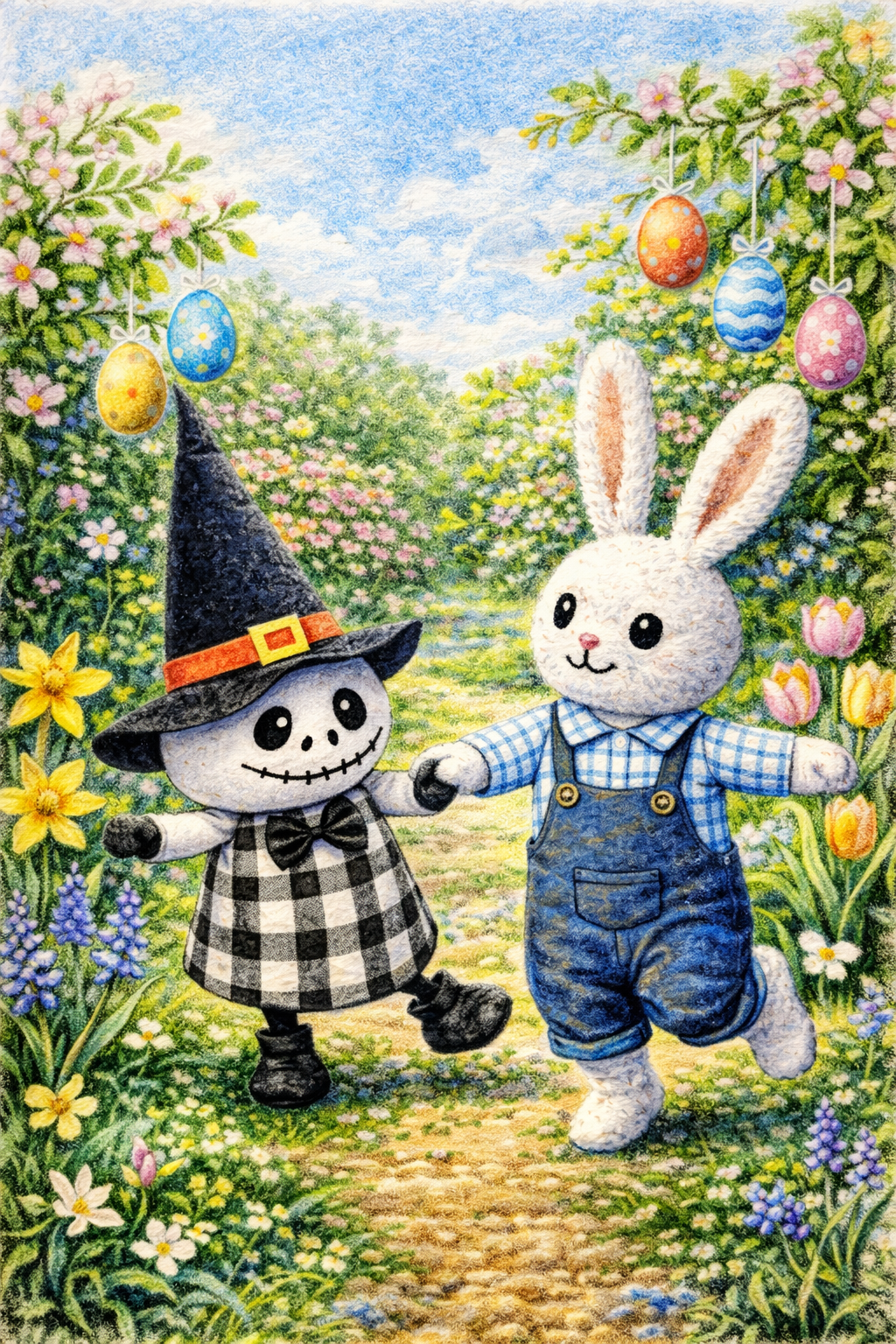 Naschi og Wagatu i haven