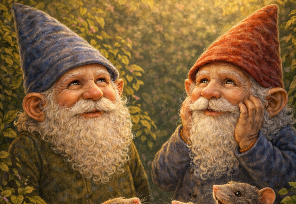 Havenisser ser på påskeæg