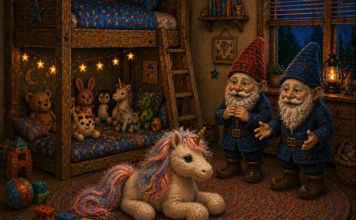 Historien om havenisserne på skråningen bag Mosevang og hovene i værelset ovenpå